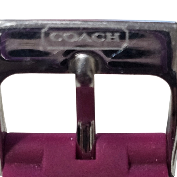 Coach Boyfriend Fuchsia & Silver, Crystal Bezel Watch with Silicone Band main image 6